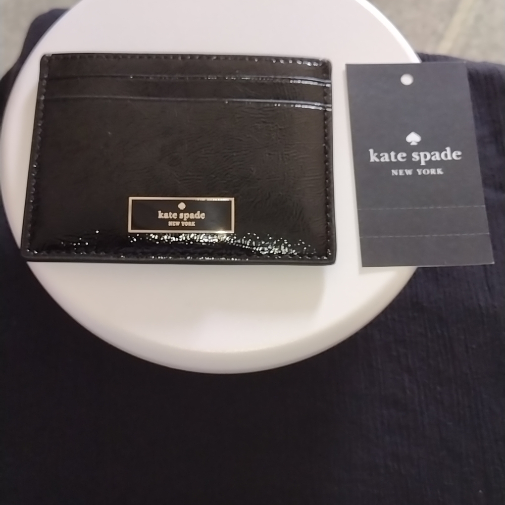 Kate Spade Glossy Black Card Holder
